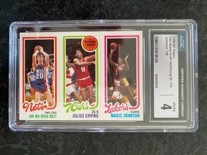 1980-81 Topps Basketball Erving/ Magic Johnson (Rookie) /Van Breda Kolff - Picture 1 of 2