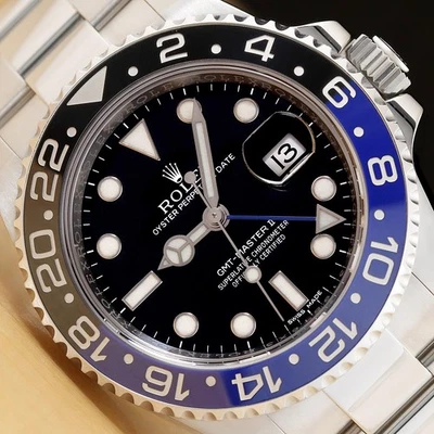 2016 CARD ROLEX GMT MASTER II 116710BLNR BATMAN BLUE BLACK 40MM STEEL WATCH - Image 1 of 4