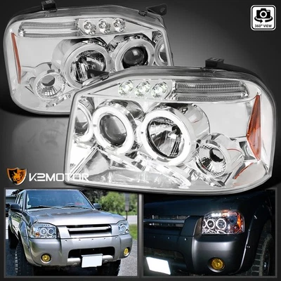 Fits 2001-2004 Frontier Clear LED Halo Projector Headlights Lamps Left+Right Foto 1 de 4