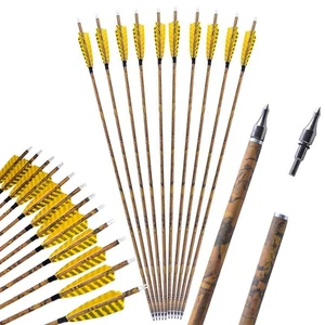 30" Carbon Arrows 4" Feather SP500 Compound Recurve Bow Hunting Arrows Target - Picture 1 of 10