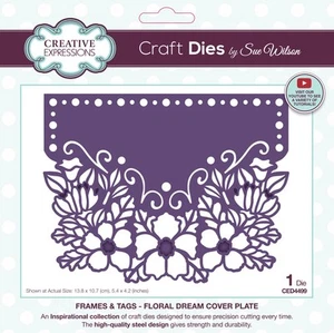 Creative Expressions Cover Plate Craft Die By Sue Wilson-Frames & Tags Floral Dr - Picture 1 of 1