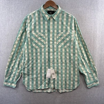NEW RRL Double RL Farrell Flannel Work Shirt Mens Large Green Check Long Sleeve - Image 1 of 4