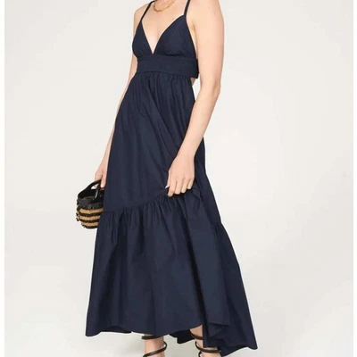 A.L.C. Rhodes Dress Size 6 Womens Navy Blue Sleeveless Maxi Cutout - Image 1 of 4