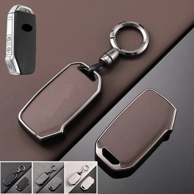 For Kia Soul Forte Optima K3 K5 Sportage  Alloy Leather Car Key Fob Case Cover - Image 1 of 4