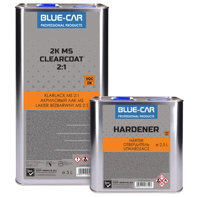 Pintura transparente 2K MS 2:1 alto brillo 5L para pintura de coche con endurecedor 2,5L juego 7,5 litros - Imagen 1 de 3