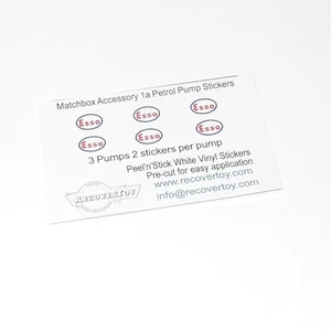 Matchbox Lesney Accessory Pack 1a Esso Petrol Pump Bowser Stickers Set - Foto 1 di 4