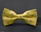 Unique Yellow Dog Terrier Men's Adjustable Satin Bow Tie Wedding Necktie