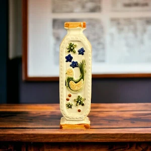 Antique Ceramic Flower Vase 8", bird and flowers, glazed , Japan - Picture 1 of 7