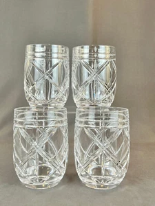 4 copas de vino Ralph Lauren BROGAN cristal corte 5" sin tallo: usadas en excelente estado - Imagen 1 de 10