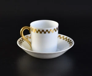 Nymphenburg Porzellan Mokkatasse Goldenes Würfelband Entwurf Adelbert Niemeyer - Bild 1 von 8