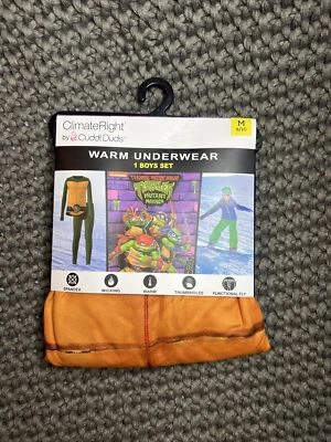 NUEVO Juego de ropa interior térmica ClimateRight by Cuddl Duds TMNT para niño (talla M 8/10) Foto 1 de 4