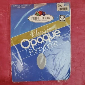 VTG Fruit of the Loom Opague Grey Size A Nylon Gray Control Top Pantyhose - Picture 1 of 5