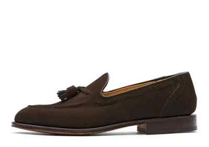 New Mens Handmade Tassel Dark Brown Suede Loafers Classic Moccasin Slip On Shoes - Picture 1 of 5