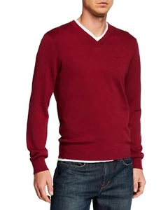 Michael Kors Mens Ruby Red Cotton V-Neck Sweater Size XXL - Picture 1 of 9