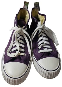 PF Flyers Vulcanized Purple High Top Sneakers Tennis Shoes Womens 11.5 Mens 10 - Picture 1 of 20