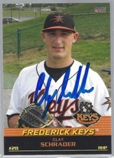 2011 Choice Frederick Keys #21 Clay Schrader IP autograph signed card