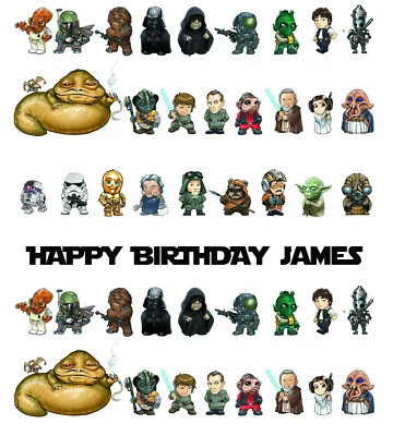 Personalised with any name Star Wars Wrapping Paper A1 Size - Image 1 of 2