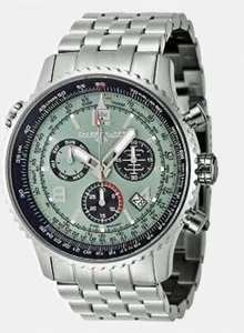 Chase Durer Flight Commander Pol St St Swiss Chronograph Teal Watch CDW-0073 - Picture 1 of 7