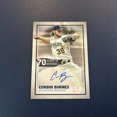 2021 Topps - 70 Years of Baseball Autographs #70YA-CB Corbin Burnes (AU) - Image 1 of 2