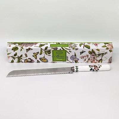 Cuchillo para pan de jardín botánico Portmeirion Magnolia floral mango de porcelana dentado Foto 1 de 4