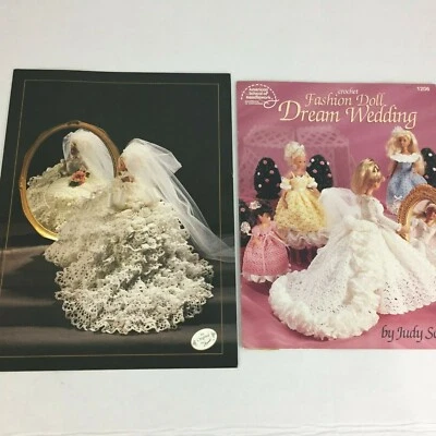 (J5) CROCHET FASHION DOLL DREAM WEDDING By Judy Schuler/ Annie's Bride Gown Book - Image 1 of 4
