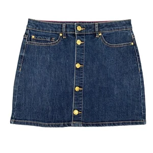 Kate Spade Mini Skirt Girls 14 Blue The Rules Medium Wash Denim Button Up Pocket - Picture 1 of 11