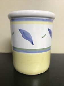 Williams Sonoma TOURNESOL Kitchen Utensil Holder Made In Italy Pottery 6”