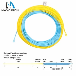 Maxcatch Real Striper Fly Fishing Line WF9F 100FT with 2 welded loops - Picture 1 of 6
