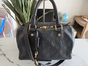 Louis Vuitton Empreinte Speedy Bandouliere 25 M40762 Navy Blue Monogram 250621 - Picture 1 of 24