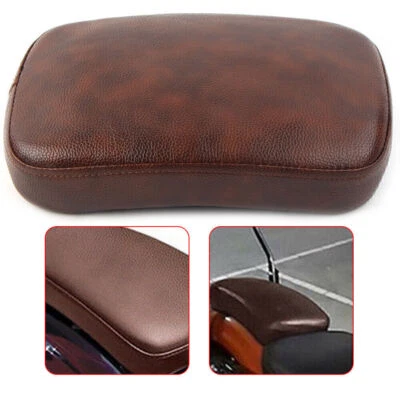Rear Passenger Pad Seat Suction For Harley Davidson/Cruiser/Chopper/Bobber Brown Foto 1 de 4