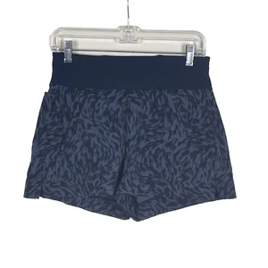 Athleta Trekkie North Printed Shorts Size 2 Navy Blue Hike Travel - Picture 1 of 5