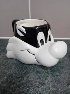 LOONEY TUNES - SYLVESTER CAT w/ WHITE NOSE - 3D SHAPED MUG - APPLAUSE 1989 RARE - Picture 1 of 10