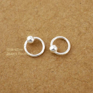2 Paar, Sterlingsilber Kugel winzig 6 mm Reifen Helix Tragus Ohrringe A1038-6 mm*2 - Bild 1 von 5