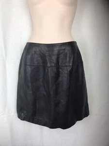 Minigonna Valerie Stevens 100% pelle nera taglia 8 - Foto 1 di 3