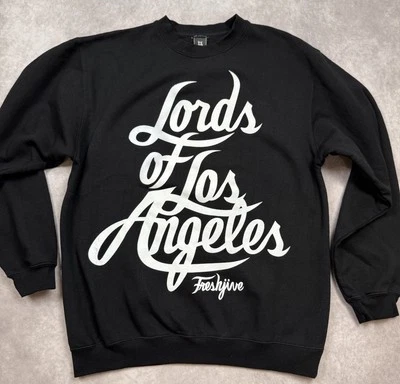 Sudadera Fresh Jive Para Hombre Talla S Lords Of Los Angeles Cuello Redondo Negra Blanca Foto 1 de 4