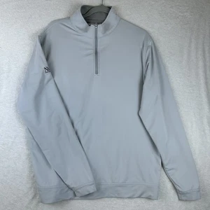 Peter Millar Men Large Crown Sport 1/4 Zip Sweater Perth Golf Performance White - Picture 1 of 10