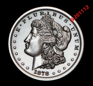 High Relief 2oz 1878 Morgan Dollar .999 Fine Silver Round Intaglio Mint GEM BU - Picture 1 of 2