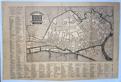 САЙГОН-ЧОЛОН ВЬЕТНАМ ИНДОКИТАЙ c. 1932 ОРИГИНАЛЬНАЯ КАРТА ЧЕМ ЧУНГ ЕЖЕДНЕВНАЯ ГАЗЕТА - Изображение 1 из 4
