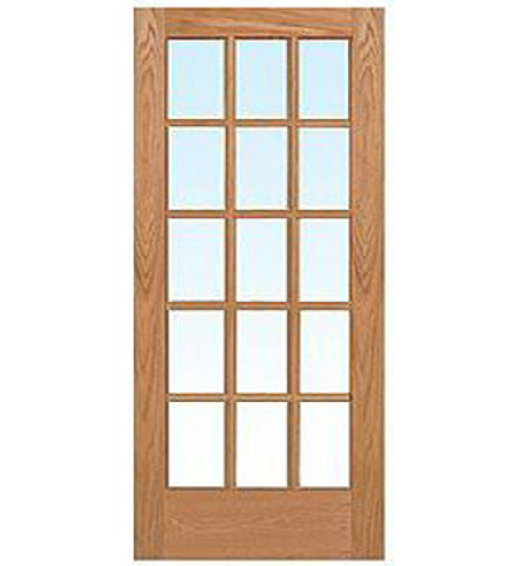 Primed Pine 15-Lite Glass Prehung Double Door 60 x 80 - Schillings