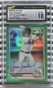 2020 Bowman Chrome Draft Jesse Franklin V Green Refractor 1st Auto /99 CSG 10 - Picture 1 of 2