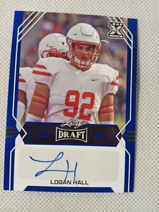 2022 LOGAN HALL LEAF DRAFT BLUE HANDSIGNIERT AUTO ROOKIE CARD RC #BA-LH1 TB BUCS - Bild 1 von 2