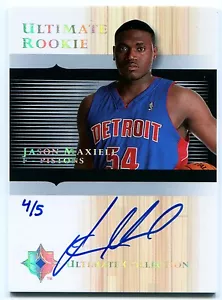 2005-06 Ultimate JASON MAXIELL Auto RC Rara Redenzione Foglio Olografico Platino SP #/5 - Foto 1 di 2