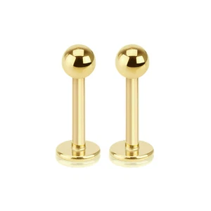 Gold I.P. 14G Surgical Steel Labret Monroe Cartilage Tragus Studs - Picture 1 of 1