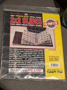 Clear File Archival 2x2 Slides Archival Filing Sheets Film Transparencies Slide - Picture 1 of 6