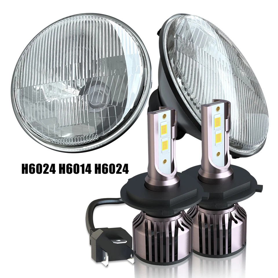 Par de faros LED redondos de 7 pulgadas haz alto/bajo A++ para camioneta Dodge W100 W200 W300 Foto 1 de 4