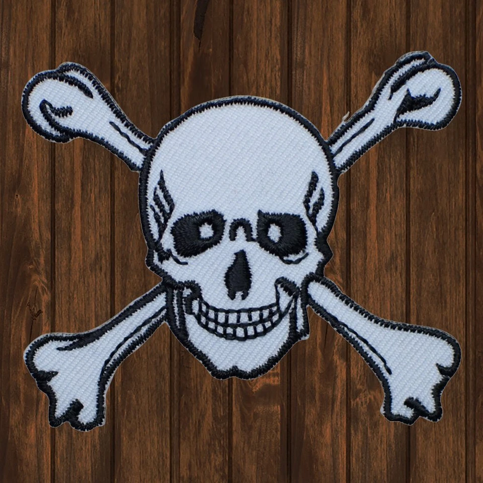 Skull and Crossbones Embroidered Patch — Iron On - Image 1 of 1