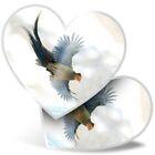 2 x Heart Stickers 10 cm - Golden Pheasant Mating Dance Birds  #16215
