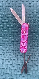 Victorinox Swiss Army Knife Multi-tool Classic SD 58mm - Pink Translucent Camo - Picture 1 of 15
