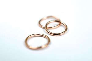 Rose Gold Titanium Anodized Stainless Steel Nose Ring Hoop 8mm 16G