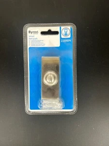 Byron 2204BN Wired Door Bell Push Button - Brushed Nickel - 74x32x20mm - New - Picture 1 of 2
